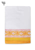Handloom Cotton Hand Towel  With Block Print Border